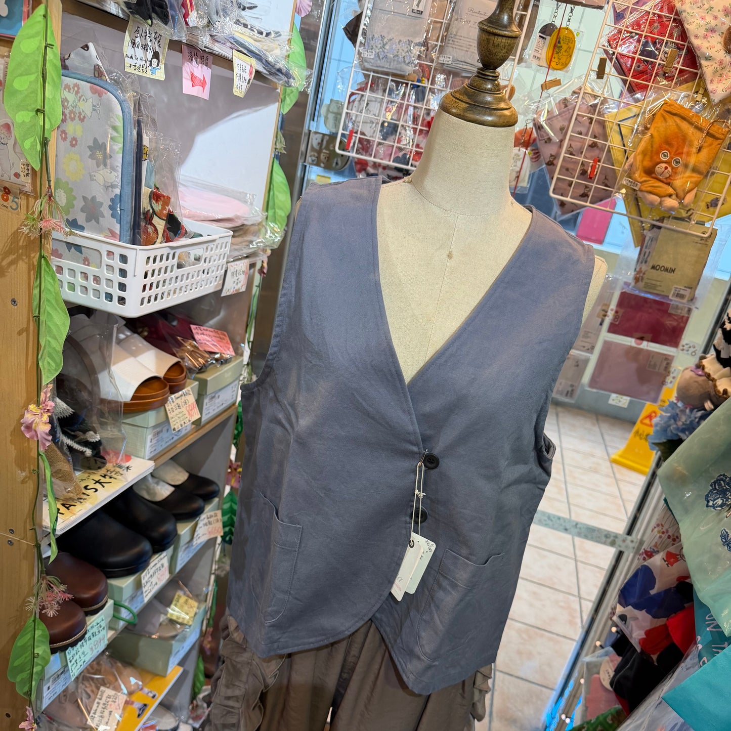 Ina Cotton-blend Vest Top, 2 Colors, made in Japan