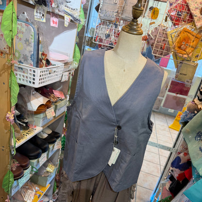 Ina Cotton-blend Vest Top, 2 Colors, made in Japan