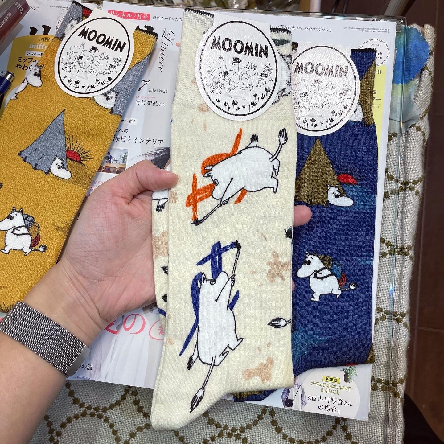 $99 only- Moomin Long Socks, 4 patterns, size 25-27cm, made in Japan