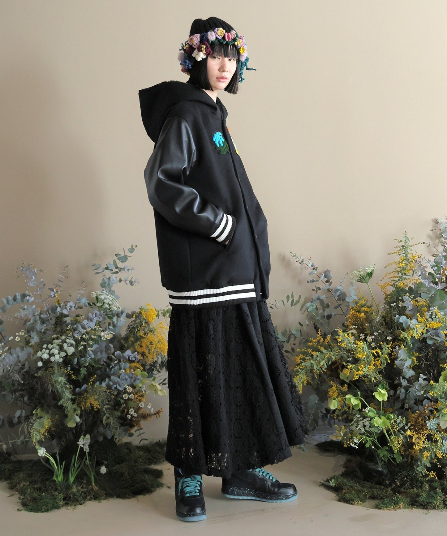 Sale- bedsidedrama 冬に咲く花 Flower Sailor Stadium Jacket, Size 2, made in Japan