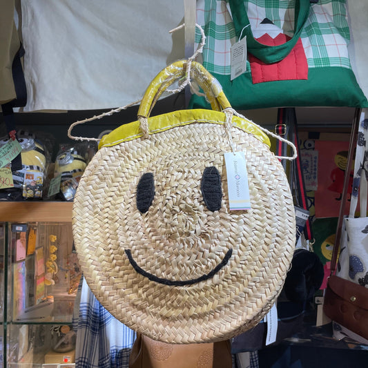 Sale- Fatima Morocco Smile Straw Bag, made in Morocco