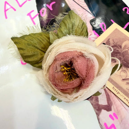 AngelicaLeaf Dyeing Rose Brooch, made in Japan, Limited Edition