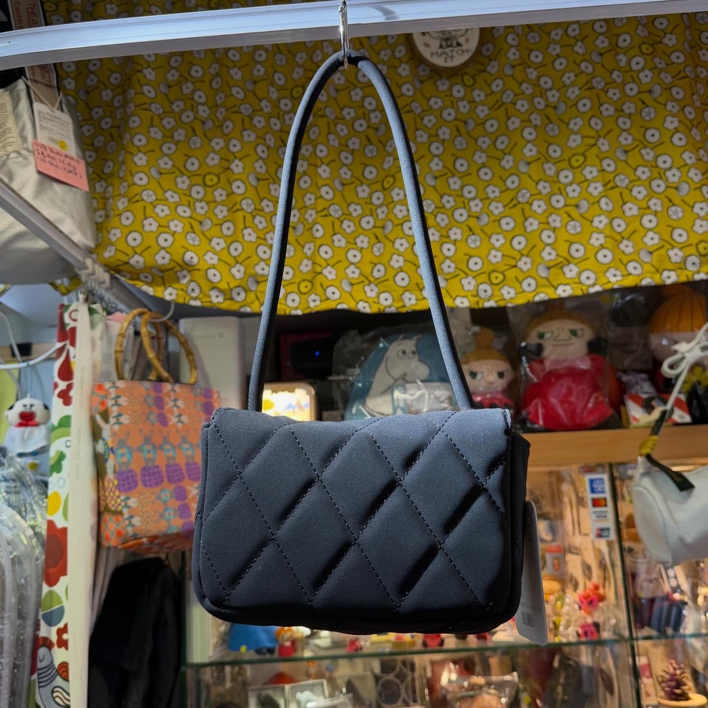 Theatre Products Black Synthetic Suede Quilting Bag, Shoulder Bag