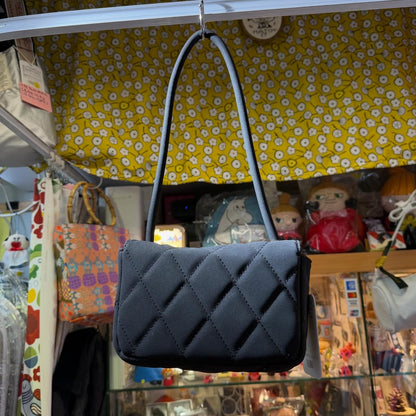 Theatre Products Black Synthetic Suede Quilting Bag, Shoulder Bag