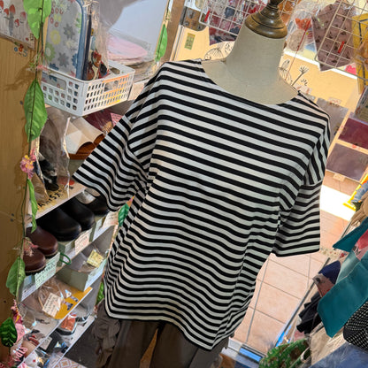 Ichi Black Striped T-shirt, made in Japan