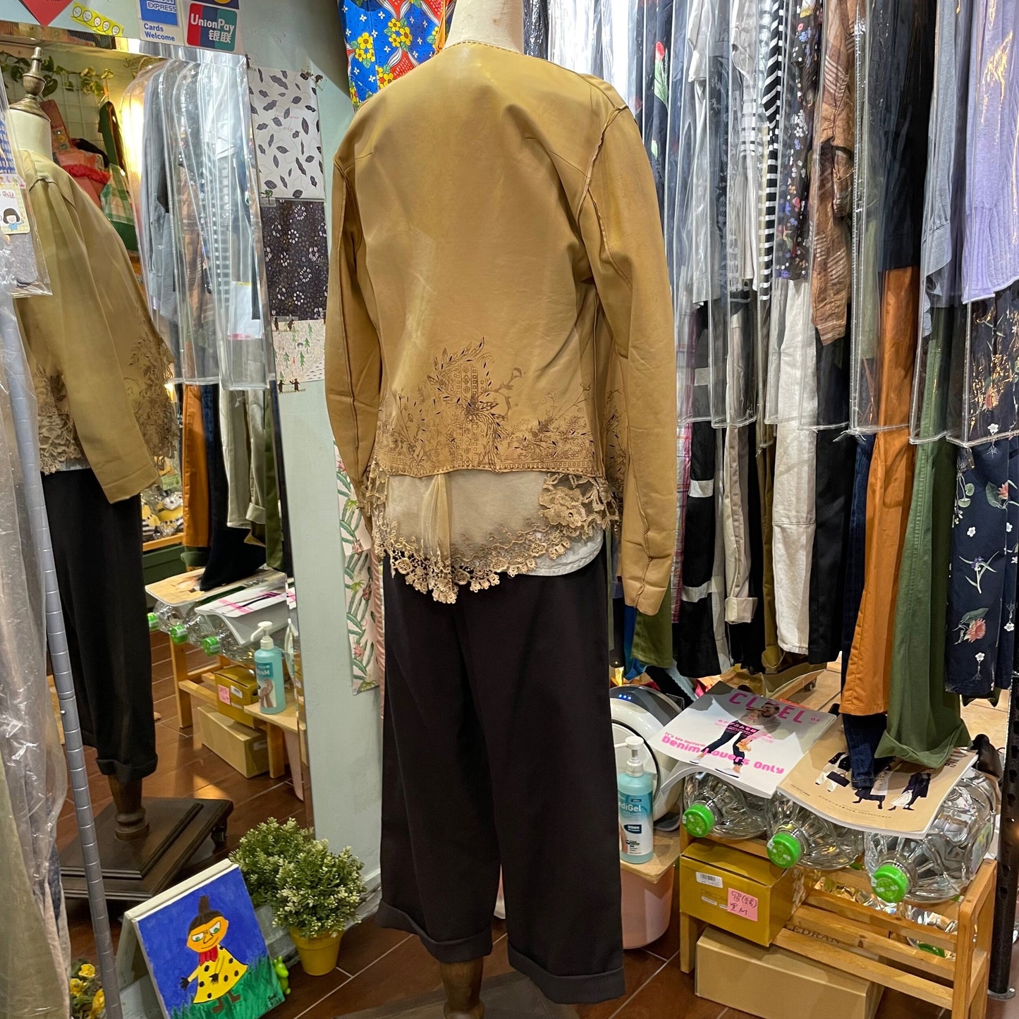 EXTRA20- Nigel Preston and Knight LambskinVintage Lace Jacket, made in Europe