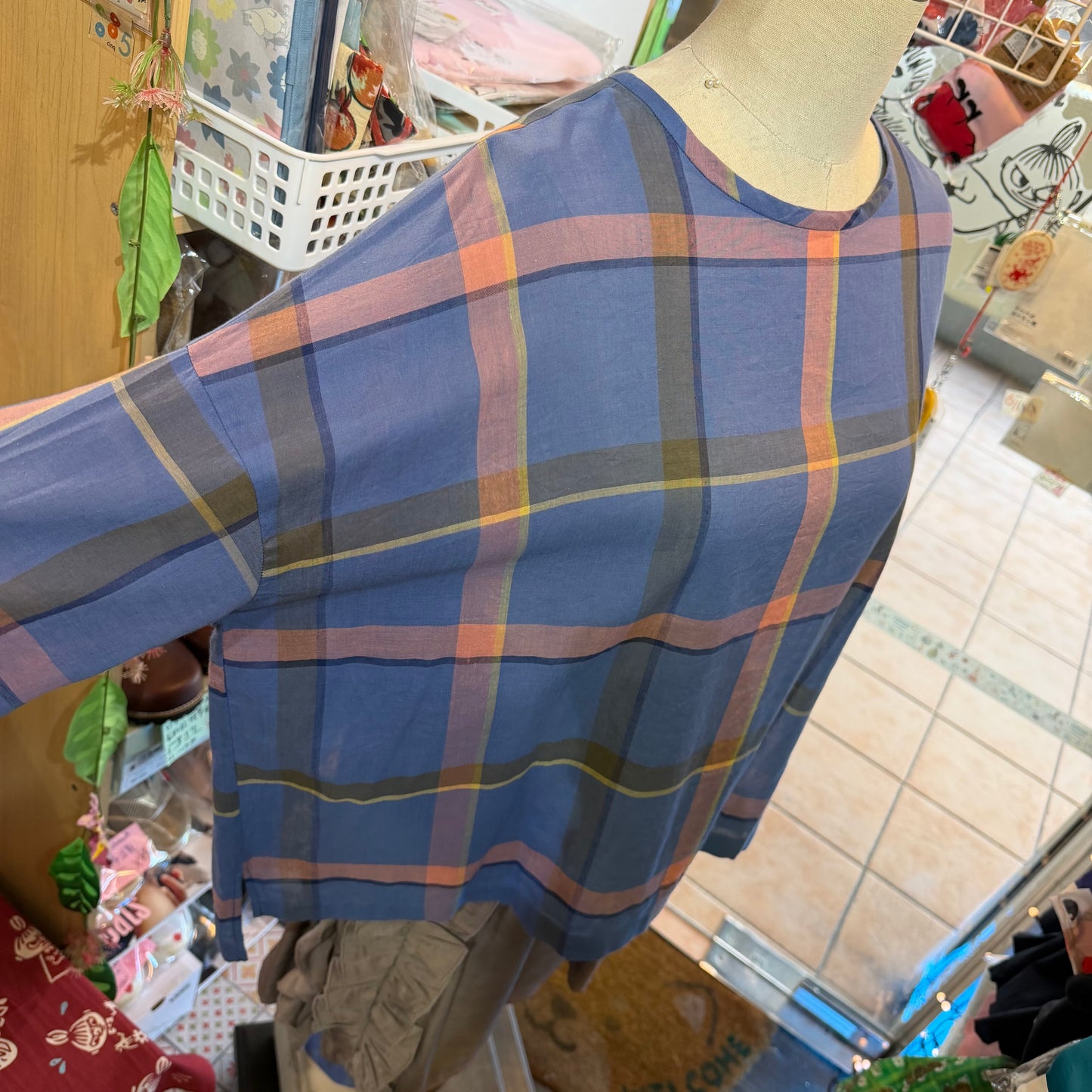 Days Checked Blouse, 2 Colors, made in Japan