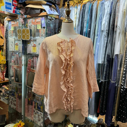 EXTRA20- A* koloni Pink Linen Shirt