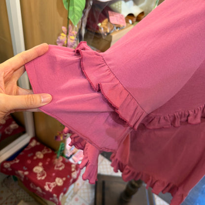 Tumugu Pink Frill Pullover, Sweatshirt, made in Japan