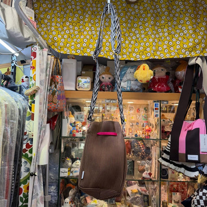 Tricotē Brown Rib Pouch Bag, made in Japan