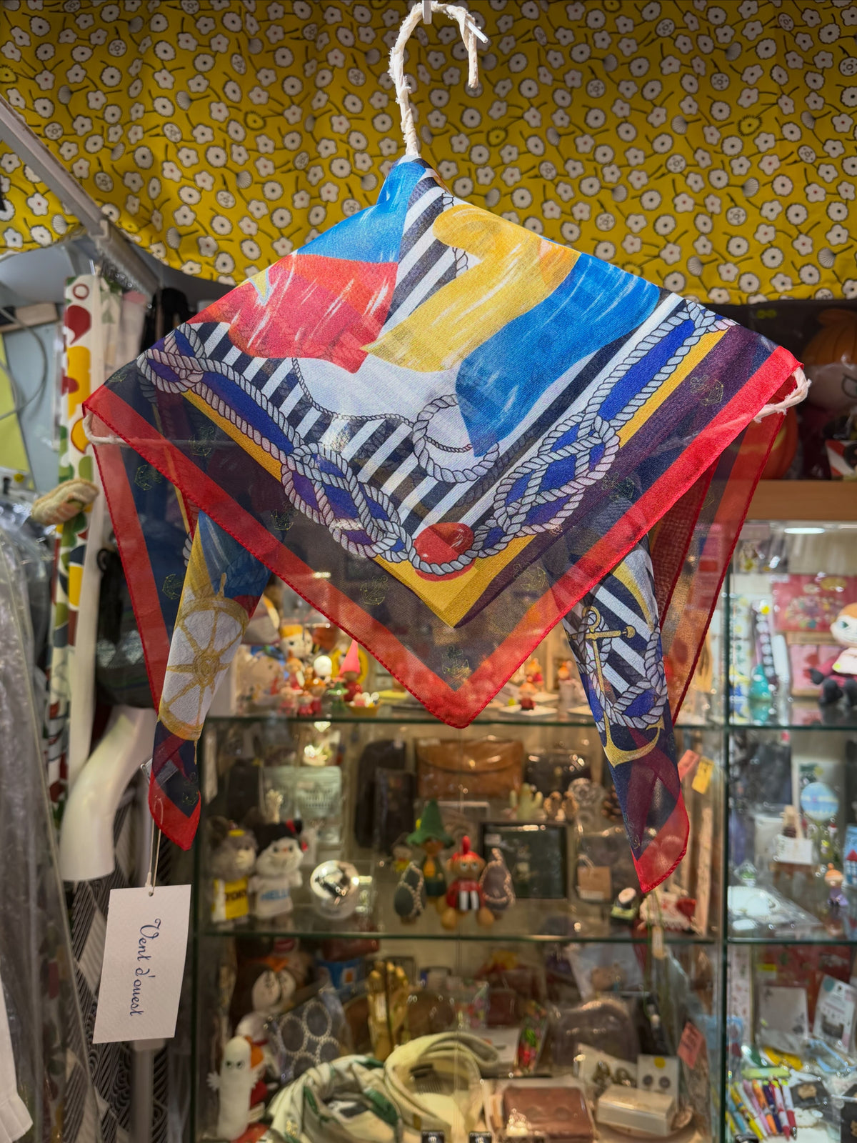 Vent d Ouest Print Square Scarf, made in Italy