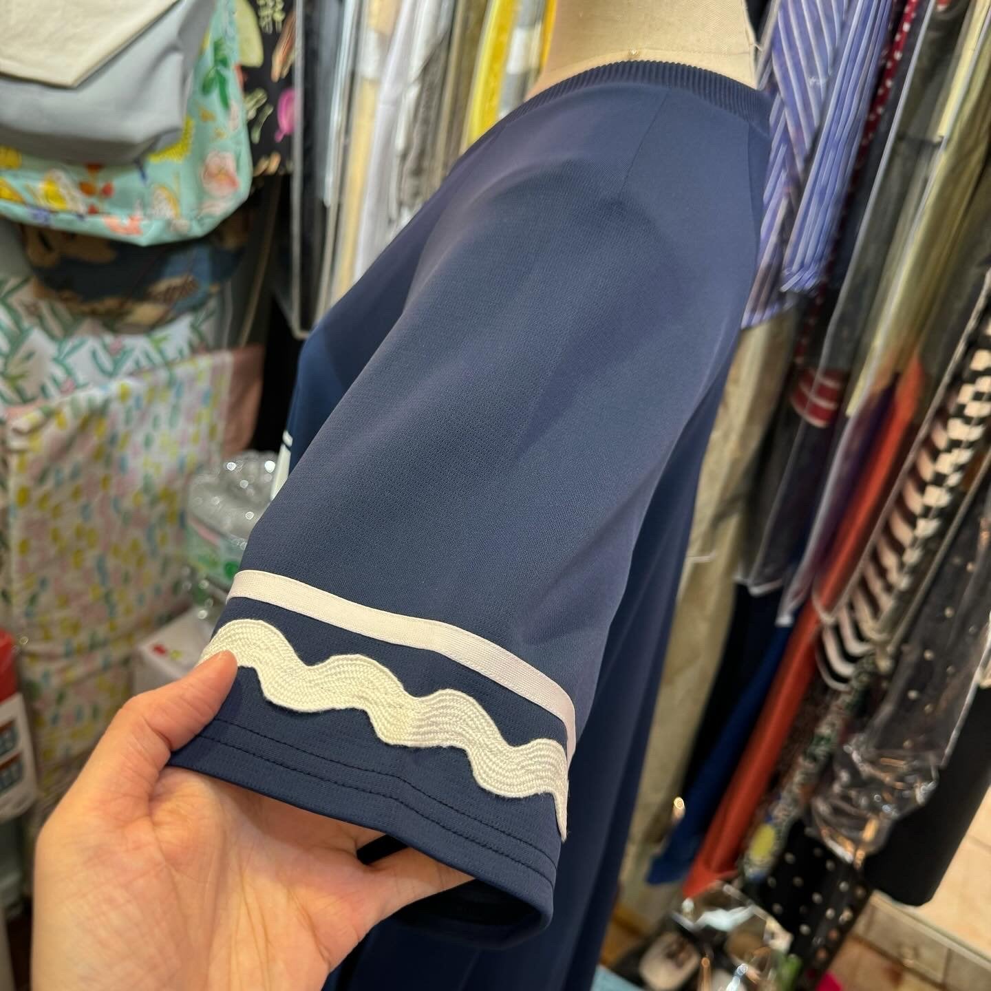 Frankygrow Navy Ruffles Dress, made in Japan