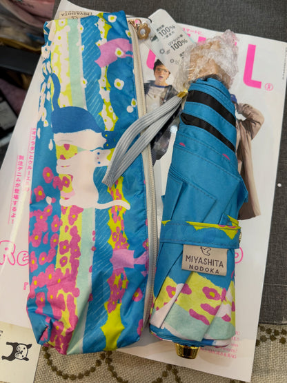 宮下和 Miyashita Nodoka x Soleil Cat pattern Folding Umbrella, Sunny and rainy days,  UPF50+ UV 100% Cut