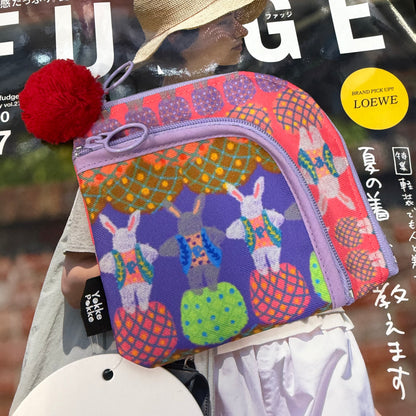 Yokke Pokke Rabbits Pouch, Mini Wallet, made in Japan