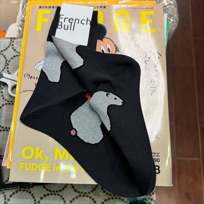 French Bull Bears Socks, 2 Colors, made in Japan