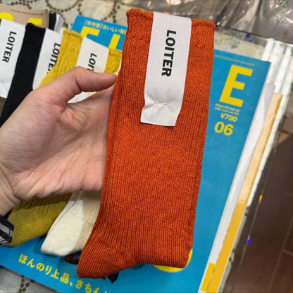 Ichi LOITER Linen Rib Socks, 6 Colos, made in Japan