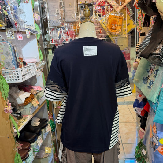 Marechal Terre Navy Striped Sweatshirt, made in Japan