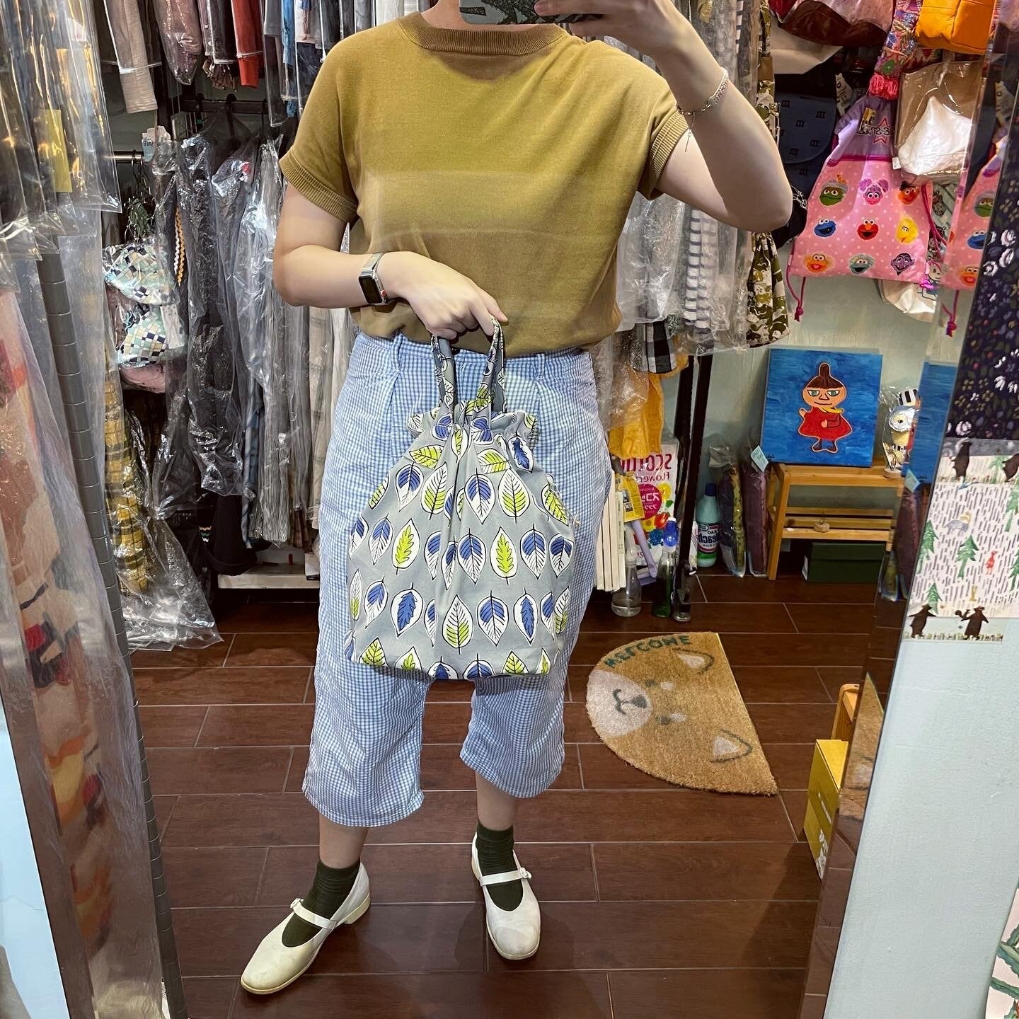 Handmade Leaf 2Way Bag, fabric from Japan