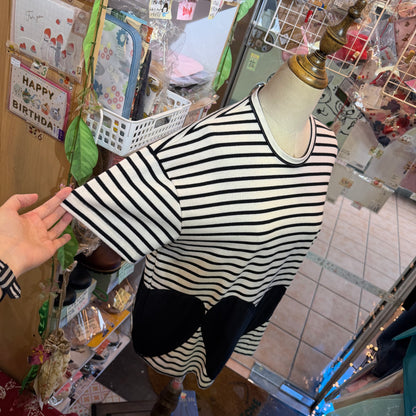 Drowse and yet… Striped Heart T-shirt, made in Japan