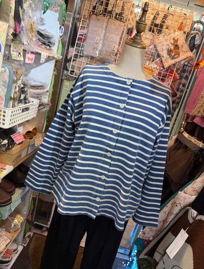 Ichi Antiquites Indigo Striped 2WAY Jacket, Top, made in Japan