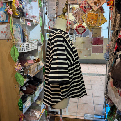 Munich Black Striped Blouse, made in Japan