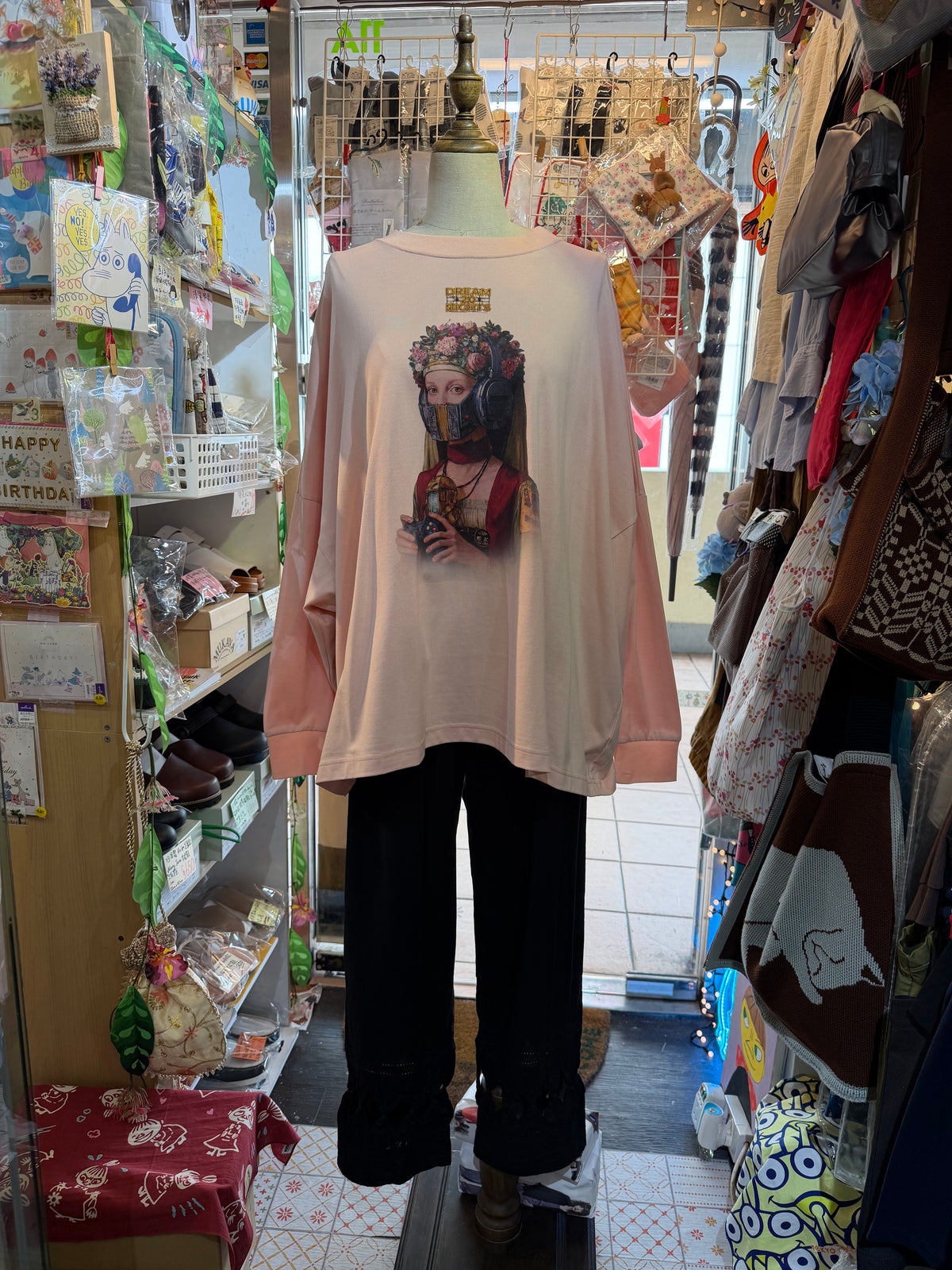Bedsidedrama 20Night of Dreams Pink T-shirt, size 2, made in Japan