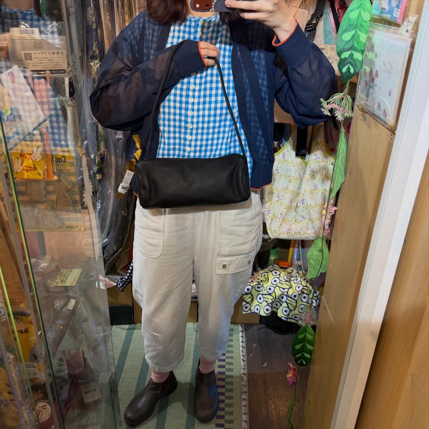 Ampersand Black Leather Bag, made in Japan