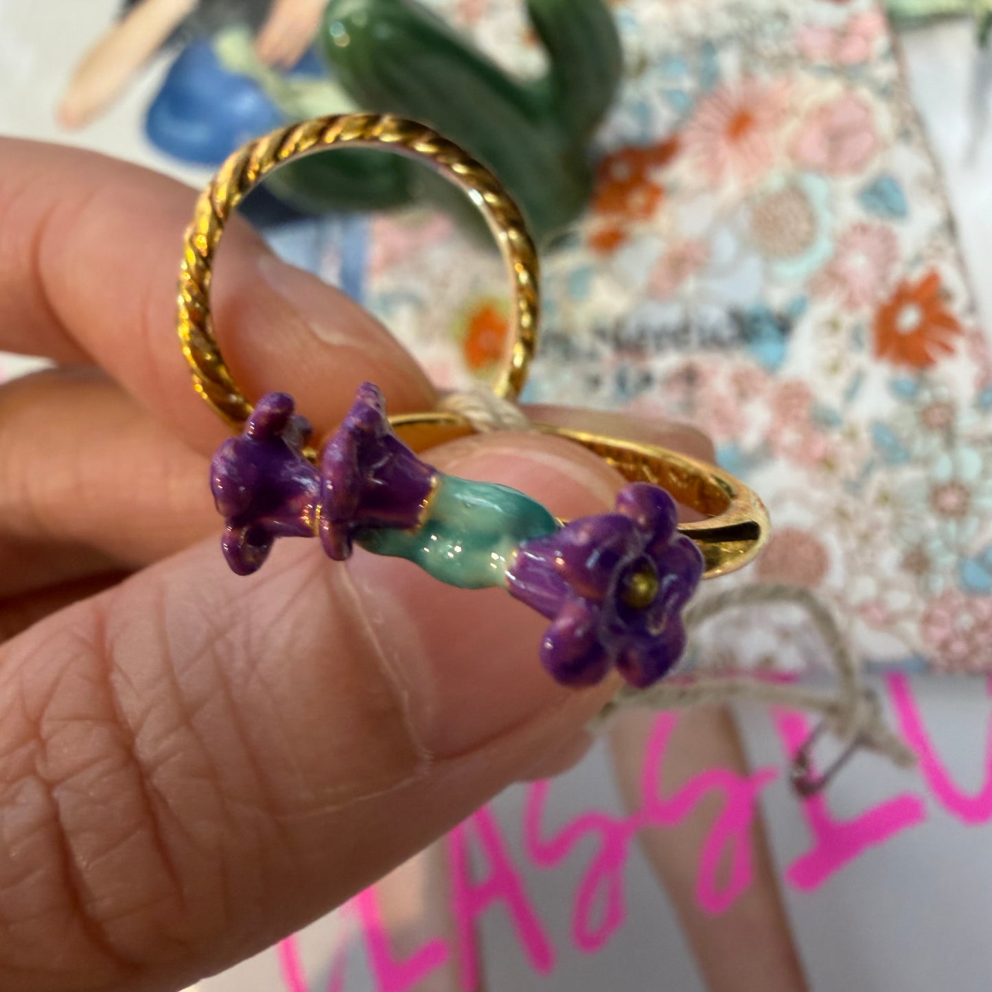 Les Néréides Paris Morning glory Ring, size 13, imported from the UK