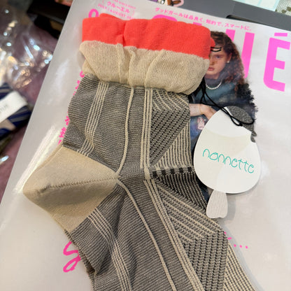 Sale- Nonnette Beige Socks, made in Japan