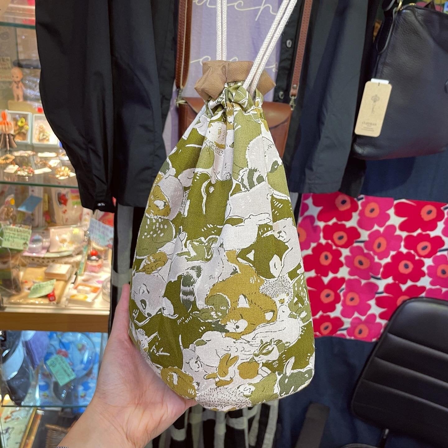 Handmade Animals Prints Bucket Bag, fabric from Japan
