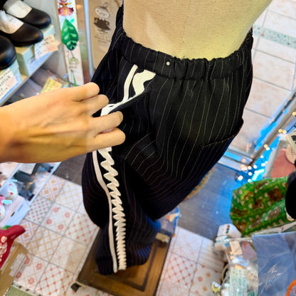 Franky Grow Twill Striped Navy Pants, Size F2, made in Japan