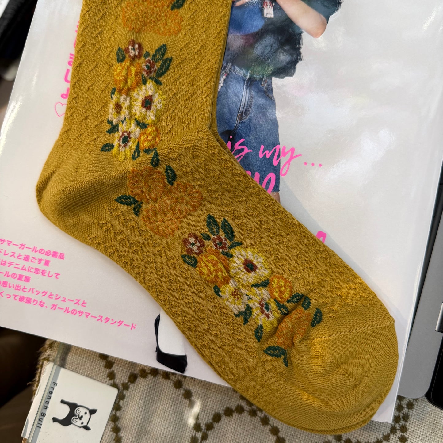 Ande Floral Socks, 2 Colors, made in Japan