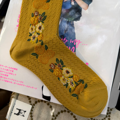 Ande Floral Socks, 2 Colors, made in Japan
