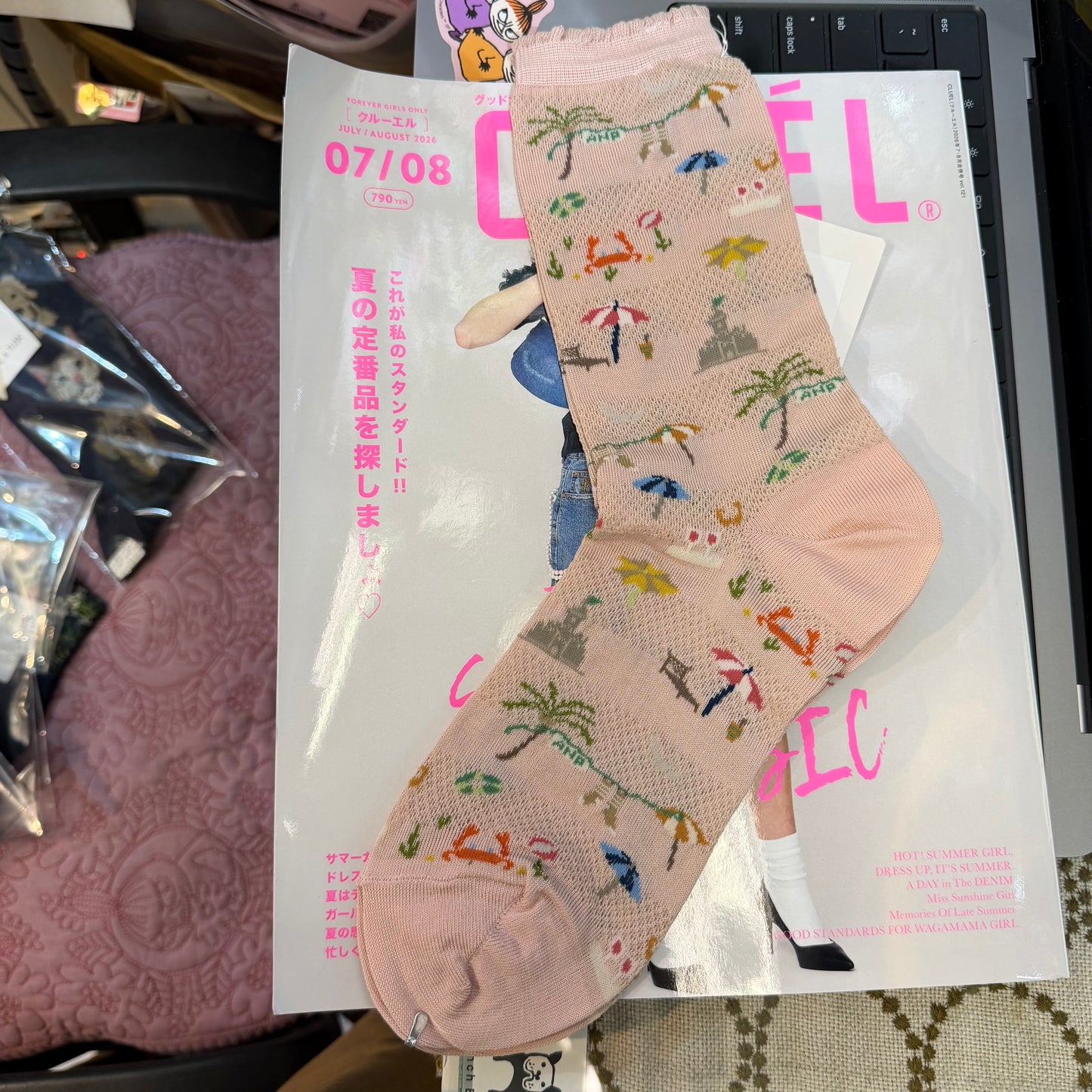 Antipast Summer Beach Pink Socks, made in Japan