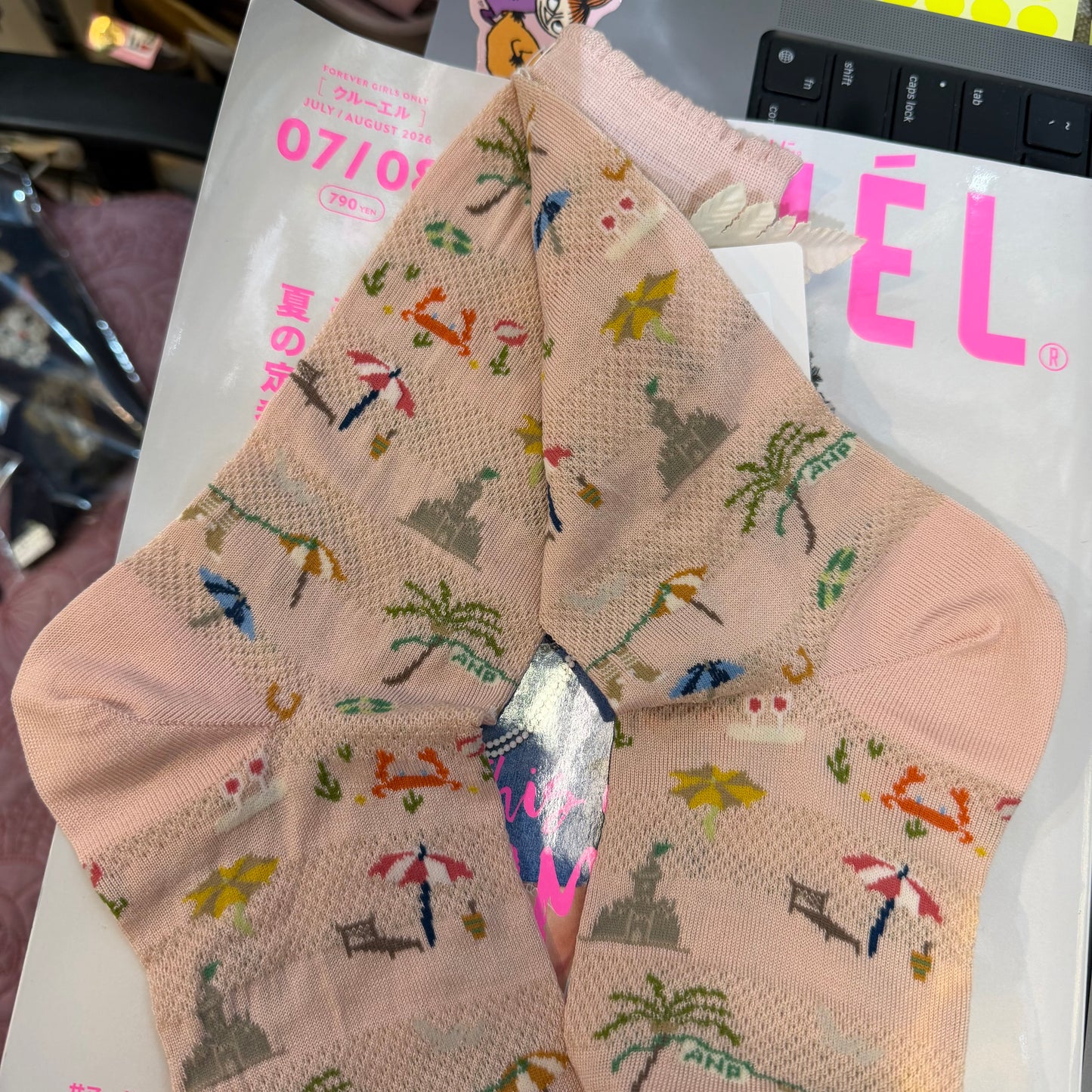 Antipast Summer Beach Pink Socks, made in Japan