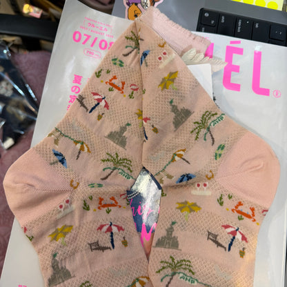 Antipast Summer Beach Pink Socks, made in Japan
