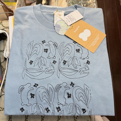 Haupia Rabbit EmbroideryT-shirt, 6 Colors, made in Japan