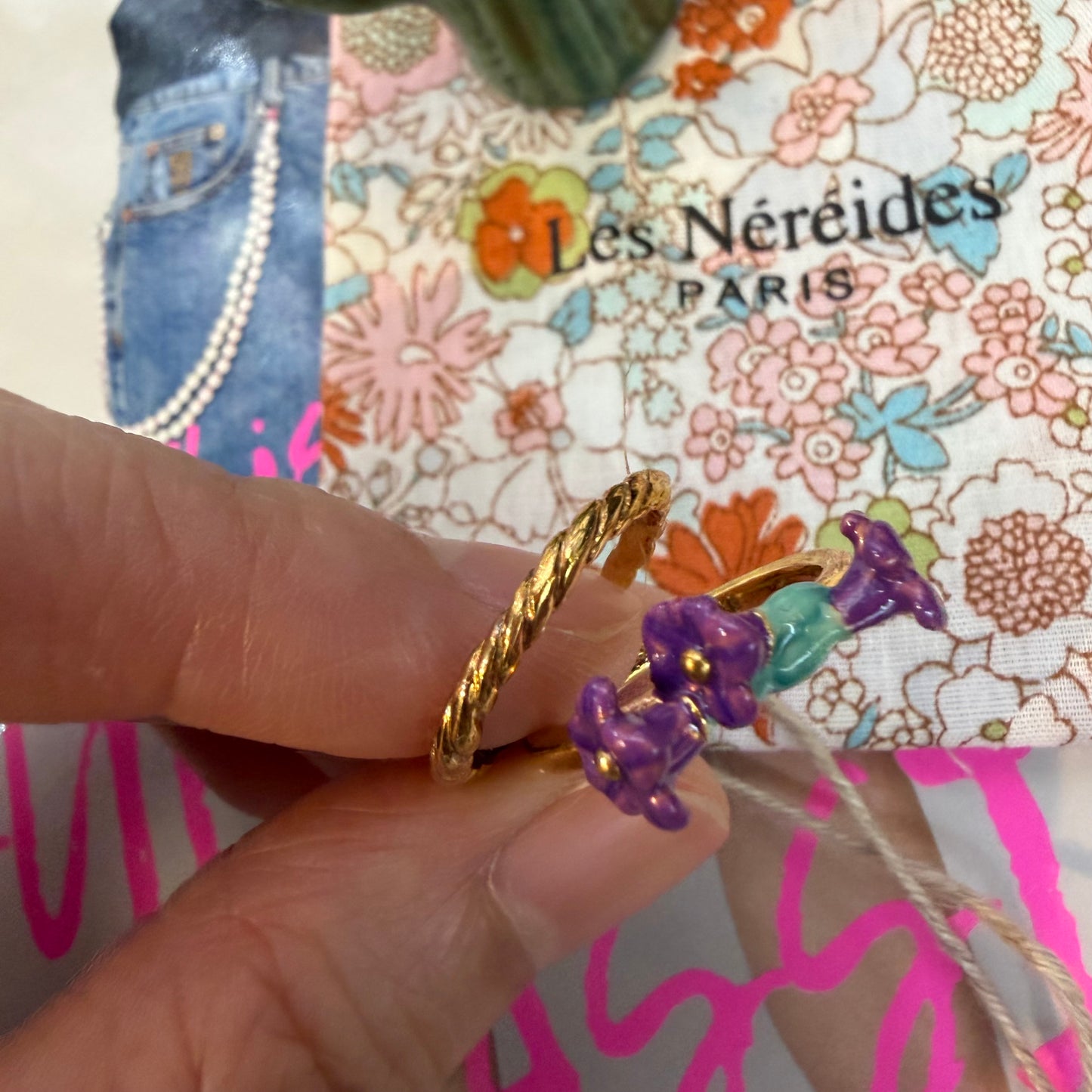 Les Néréides Paris Morning glory Ring, size 13, imported from the UK