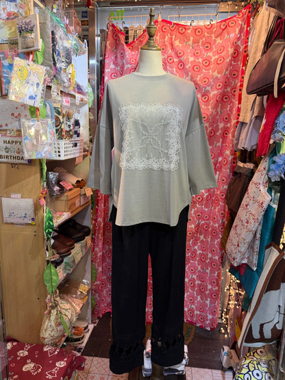 Yarra Grey Lace T-shirt, made in Korea