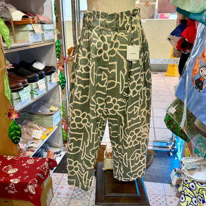Tumugu Original Print Floral Cotton Pants, 2 Colors