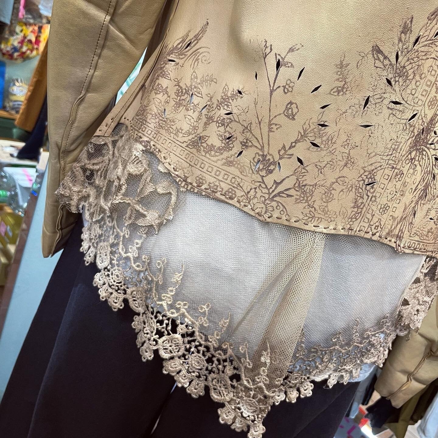 EXTRA20- Nigel Preston and Knight LambskinVintage Lace Jacket, made in Europe