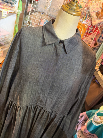Denier 6oz Black Denim Dress, made in Japan