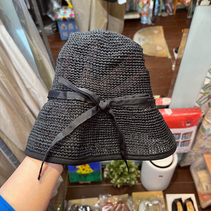 Sale- Anjou Chouette Straw Black Hat, made in Philippines