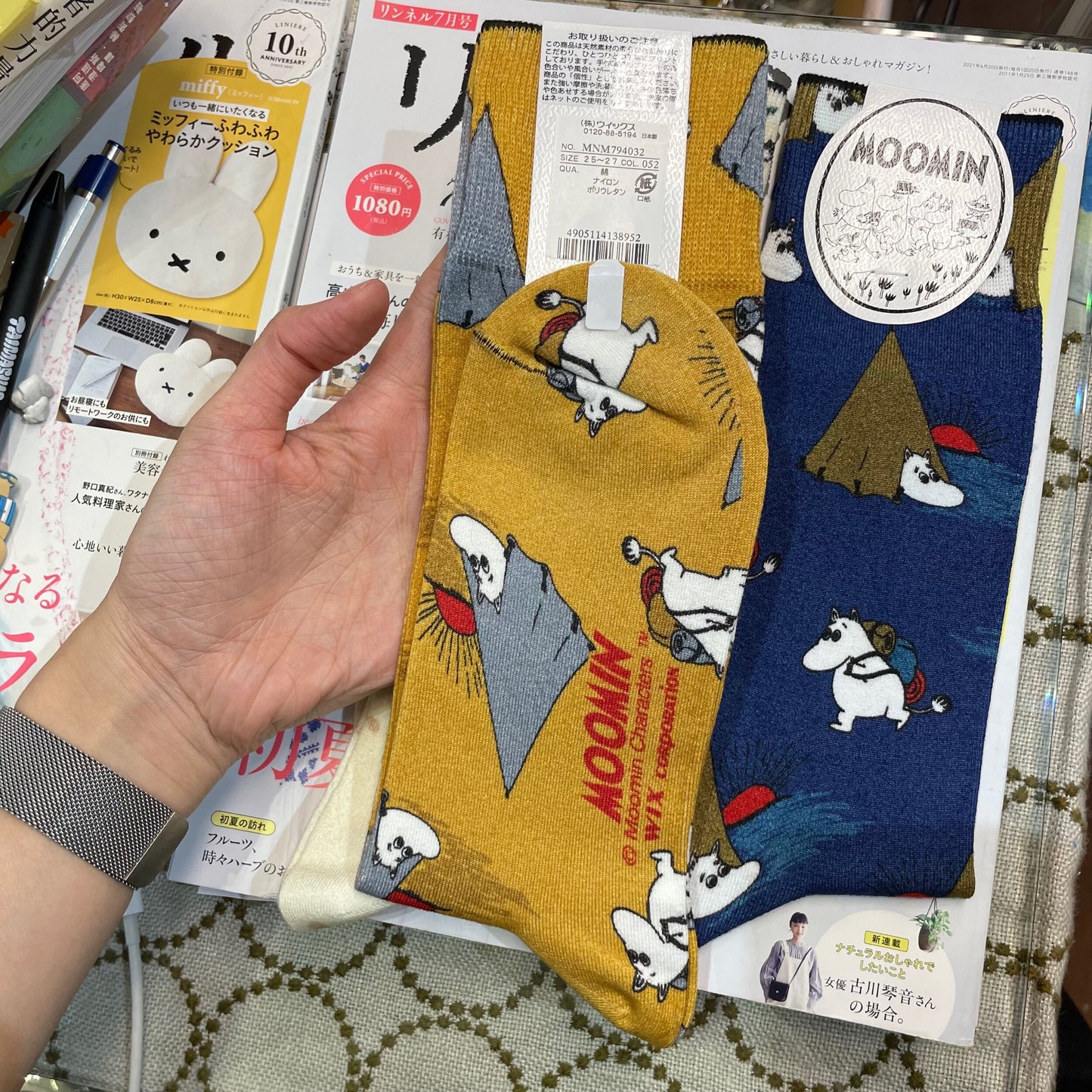 $99 only- Moomin Long Socks, 4 patterns, size 25-27cm, made in Japan