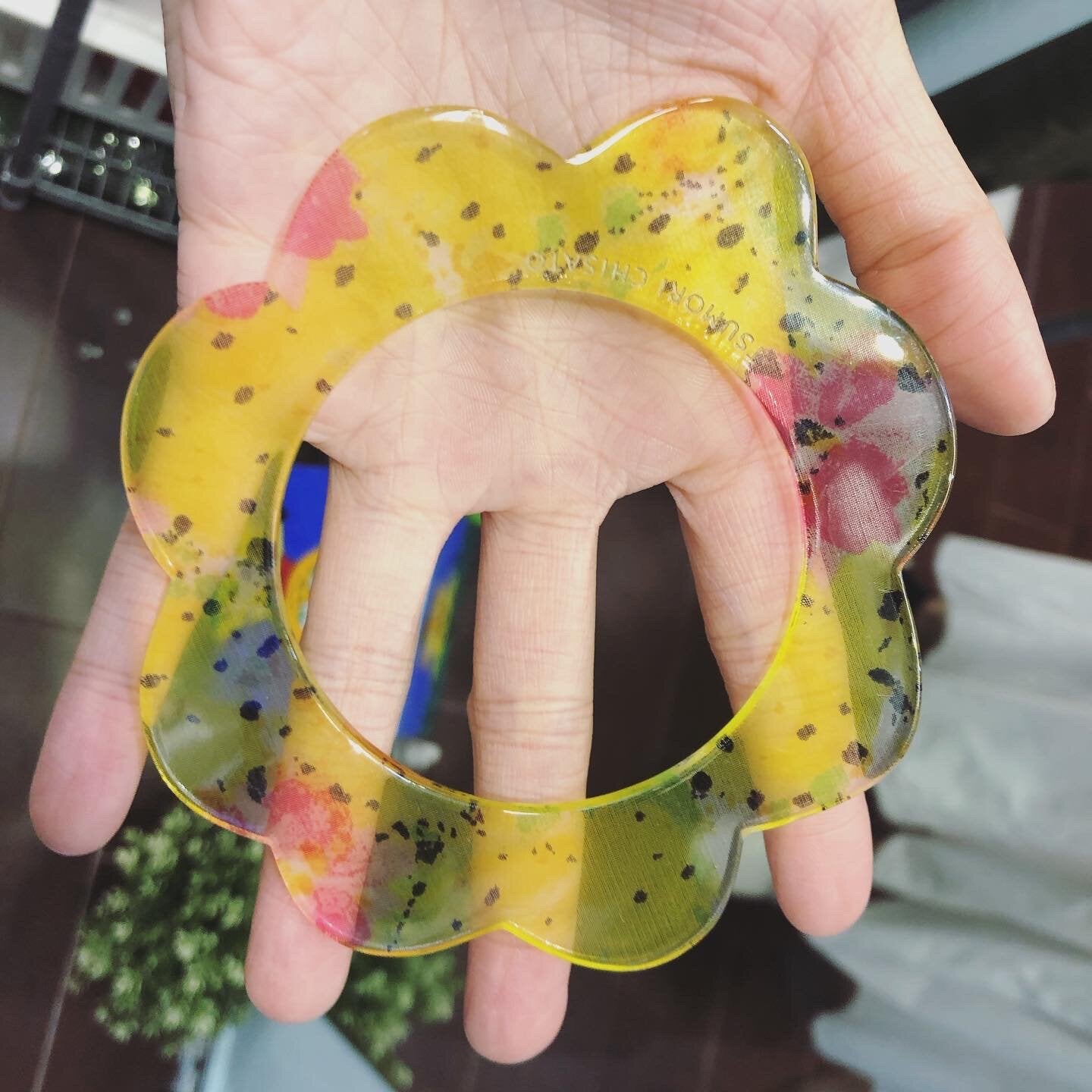 $99 only- Tsumori Chisato Floral Bracelets, Yellow and Blue, made in Japan