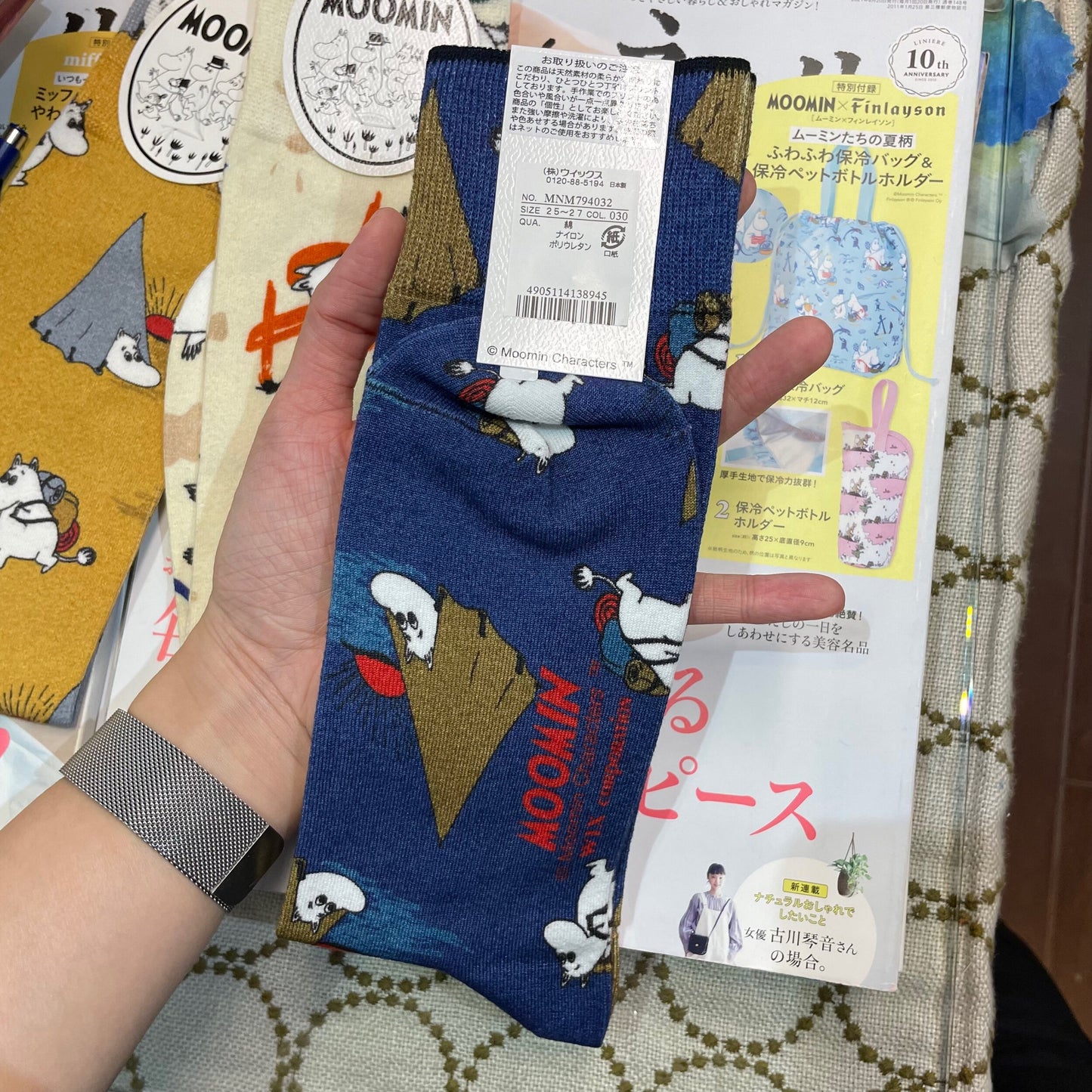 $99 only- Moomin Long Socks, 4 patterns, size 25-27cm, made in Japan