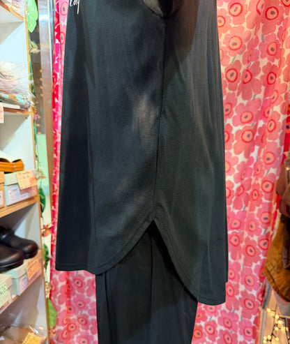 (G) Black Long T-shirt, made in Japan