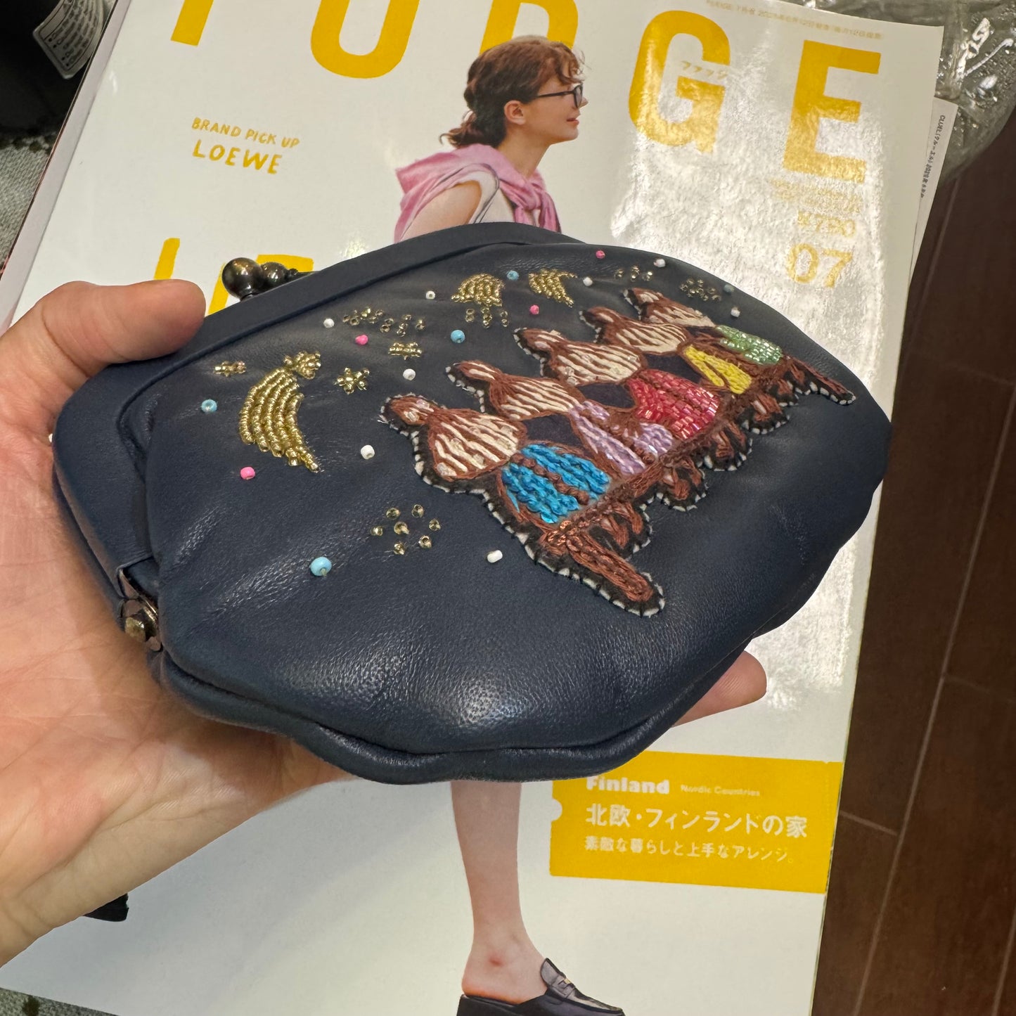 Tamaoworld X Little My Embroidery Leather Pouch Wallet, made in India