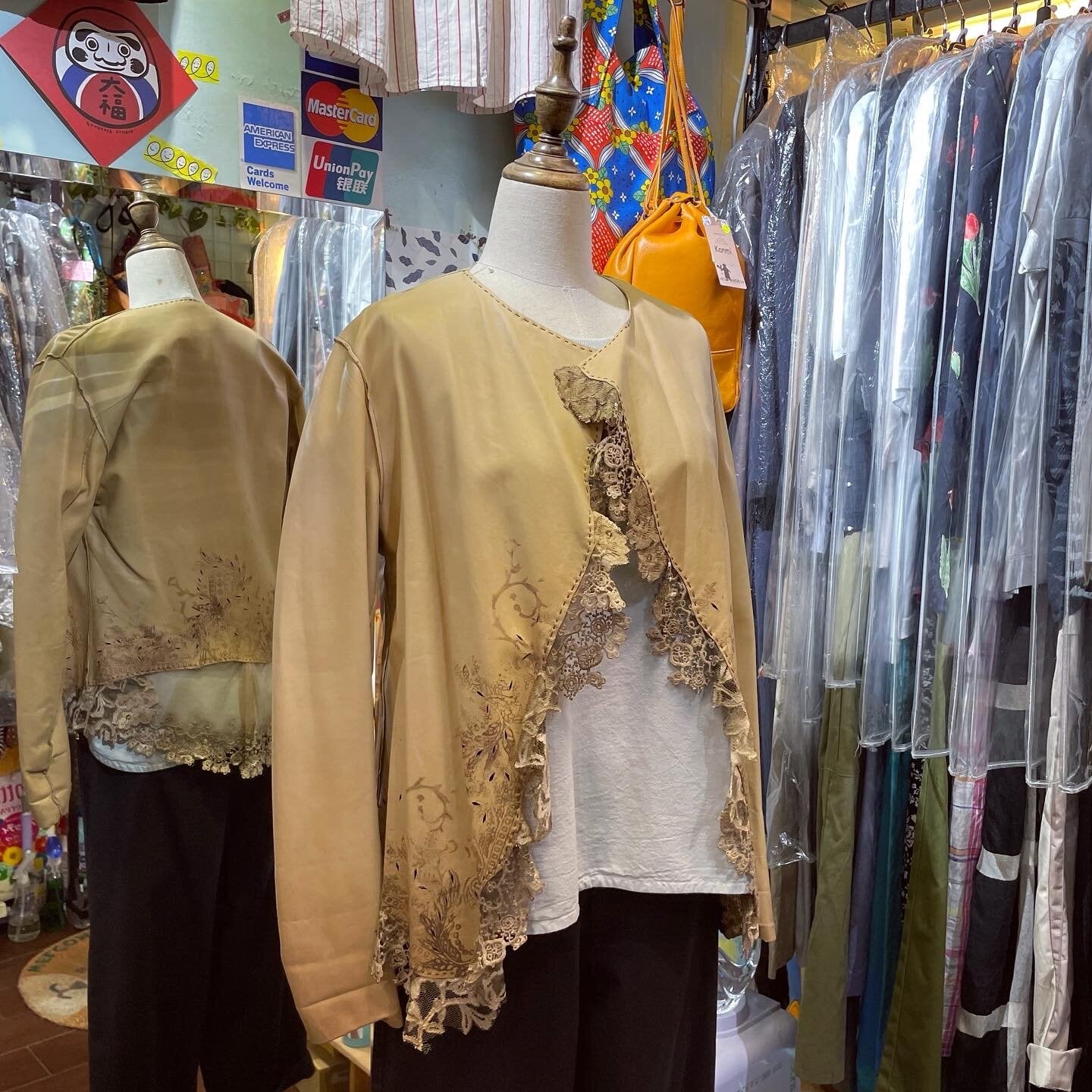 EXTRA20- Nigel Preston and Knight LambskinVintage Lace Jacket, made in Europe