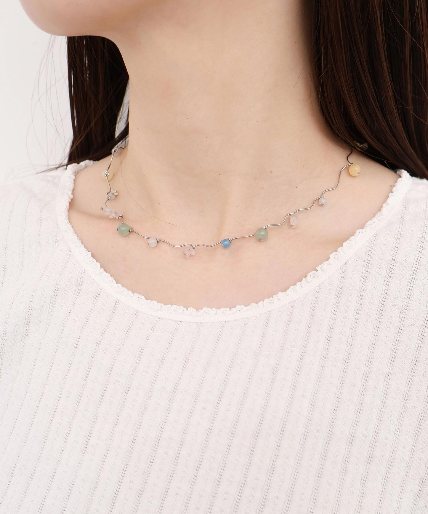 Latelier du savon Colorful Stone Necklace, 2 Colors, made in Japan